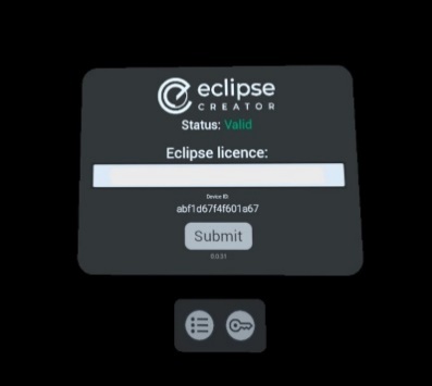 Eclipse Creator VR Licence Entry
